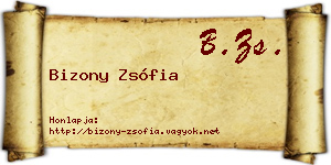 Bizony Zsófia névjegykártya