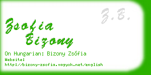 zsofia bizony business card